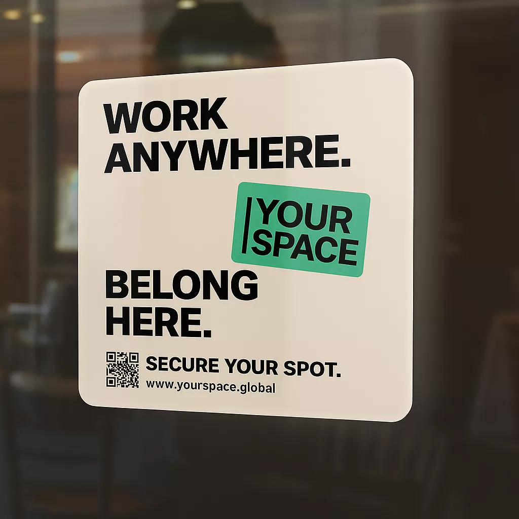 Your Space Window Sticker Example